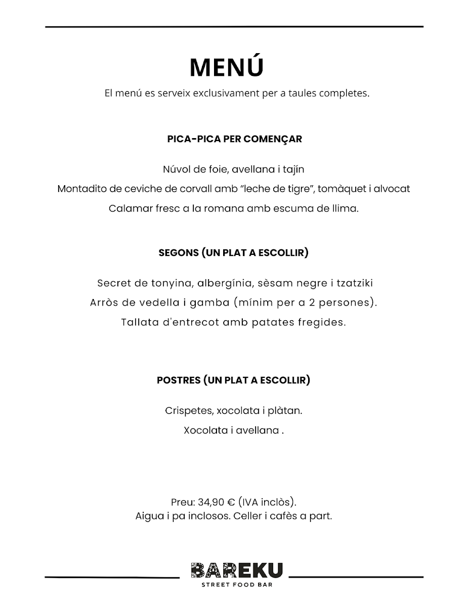 Menu - Bareku photo 3