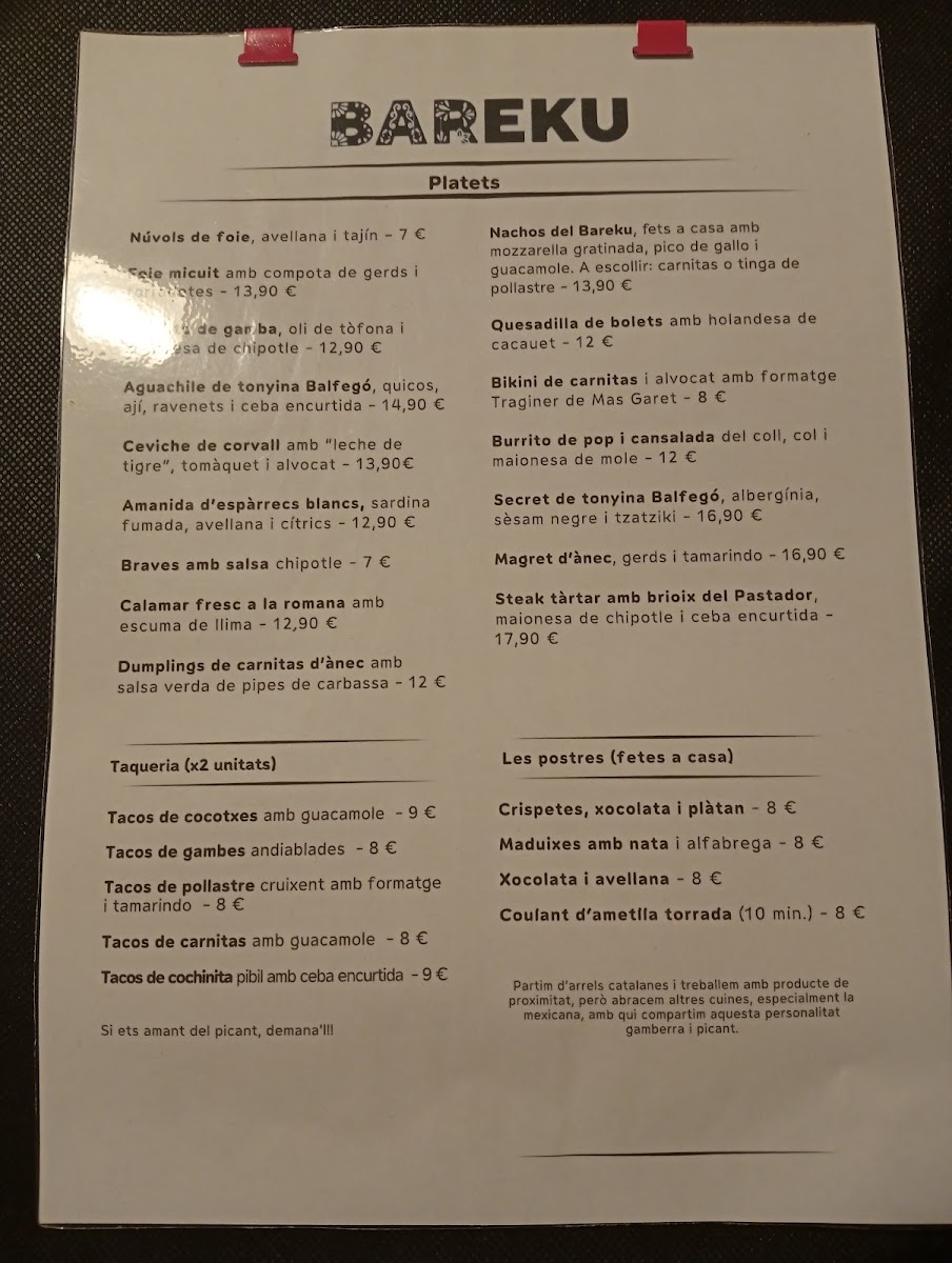 Menu - Bareku photo 4